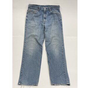Levi's 550 Relaxed Fit Tapered Leg Jeans Men's 36x34 Blue Distressed Frayed Hem